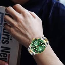 Rolex Submariner Silver Green Two-Tone Quartz