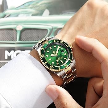 Rolex Submariner Silver Green Two-Tone Quartz