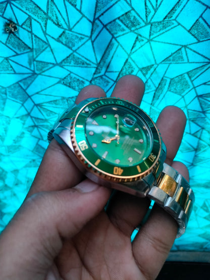 Rolex Submariner Silver Green Two-Tone Quartz